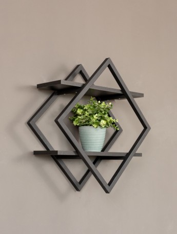 Настенная полка в стиле лофт Вилен черный/черный