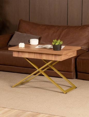 Стол трансформер раздвижной Амга золотой/амаретто