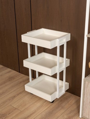 Тележка косметологическая на колесиках Ангара белый/белый