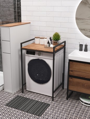 Стеллаж для стиральной сушильной машин Шексна черный/амаретто