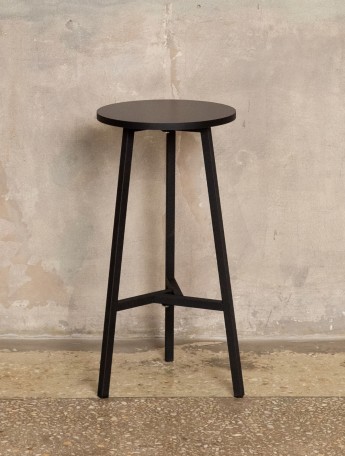 Полубарный стул табурет круглый лофт Эна черный/черный