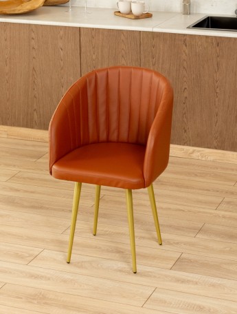 Стул Карибу экокожа золотой/коричневый