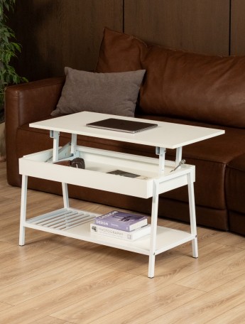 Журнальный стол-трансформер Шуда белый/белый
