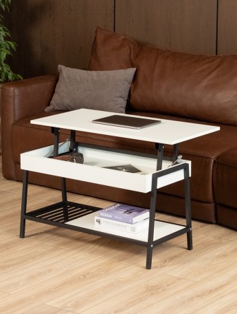 Журнальный стол-трансформер Шуда черный/белый