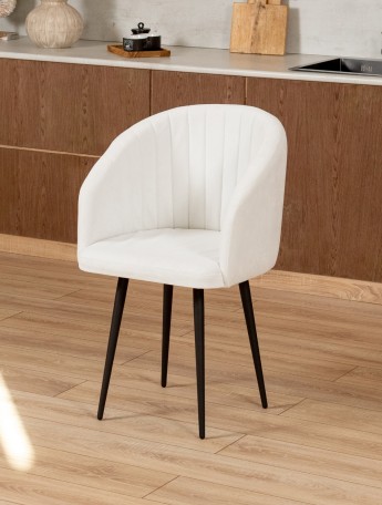 Стул Карибу велюр черный/белый