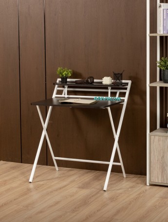 Стол складной письменный Симетo белый/черный