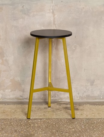 Полубарный стул табурет круглый лофт Эна золотой/черный