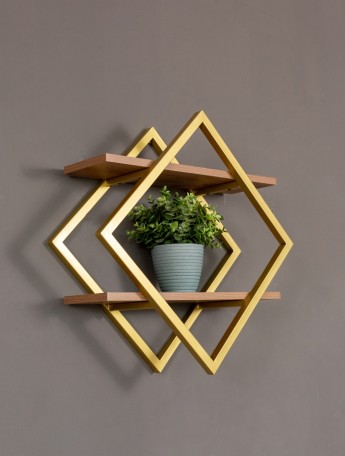 Настенная полка в стиле лофт Вилен золотой/амаретто