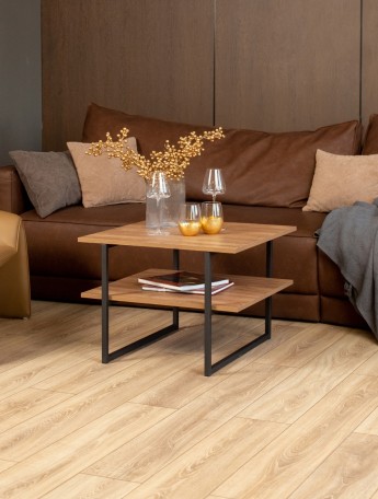 Журнальный столик для гостиной с полкой лофт Киву амаретто