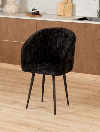 Стул Карибу велюр черный/черный
