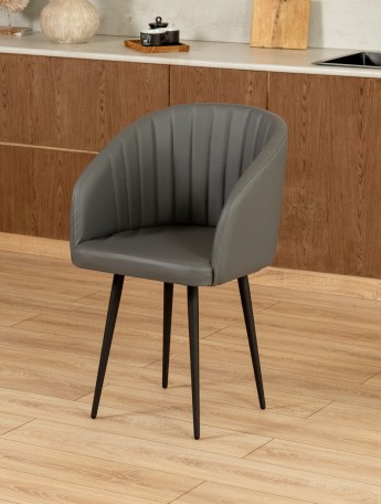 Стул Карибу экокожа черный/серый