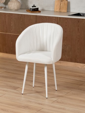 Стул Карибу велюр белый/белый