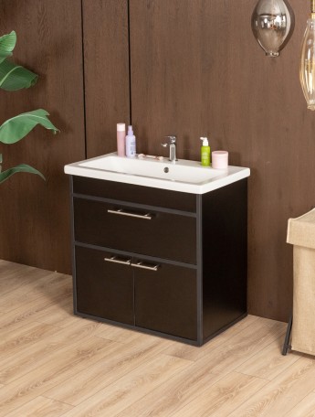 Тумба под раковину для ванной лофт Шимри черный/черный