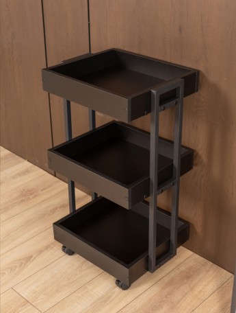 Тележка косметологическая на колесиках Ангара черный/черный