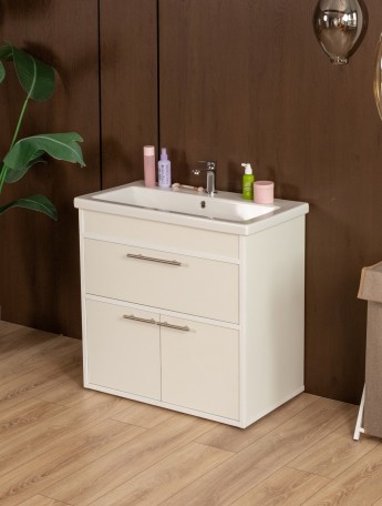 Тумба под раковину для ванной лофт Шимри белый/белый