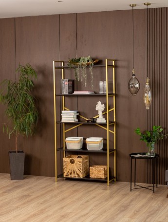 Металлический стеллаж Нарва золотой/черный