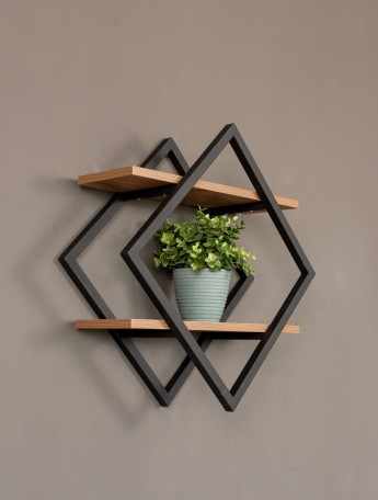 Настенная полка в стиле лофт Вилен черный/амаретто