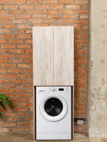 Шкаф над стиральной машиной напольный Гата кашемир