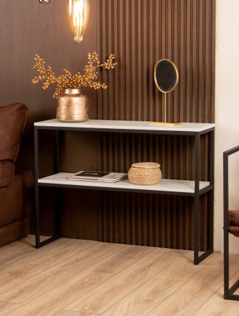 Туалетный консольный столик в стиле лофт Вакка черный/белый