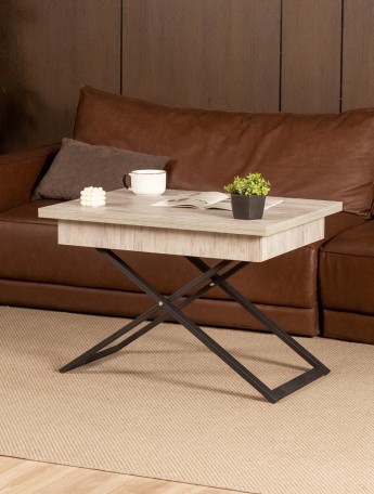 Стол трансформер раздвижной Амга черный/кашемир