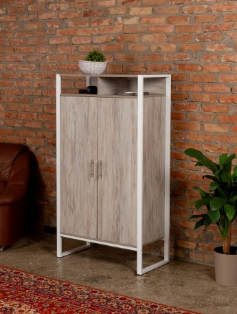 Шкаф с полками Геллес белый/кашемир