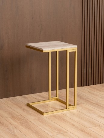 Приставной журнальный столик Римо золотой/кашемир