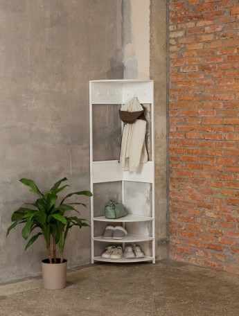 Вешалка угловая напольная Анива белый/белый