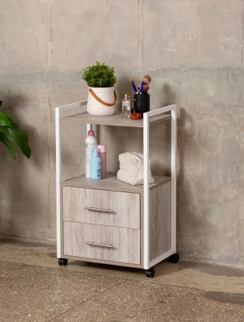 Тележка косметологическая Кая белый/кашемир