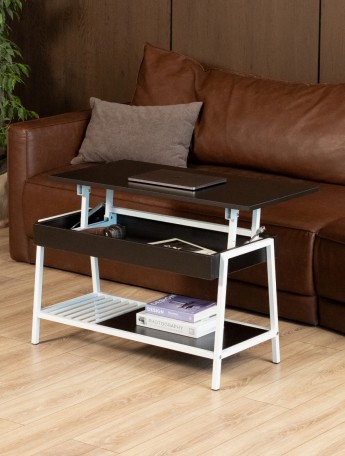 Журнальный стол-трансформер Шуда белый/черный