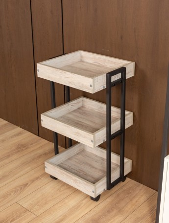 Тележка косметологическая на колесиках  Ангара черный/кашемир