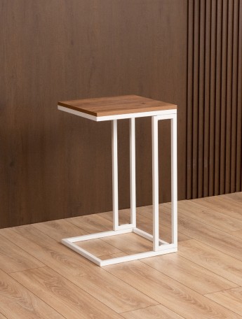 Приставной журнальный столик Римо белый/амаретто