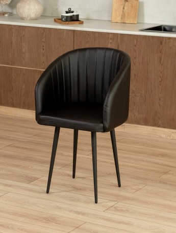 Стул Карибу экокожа черный/черный