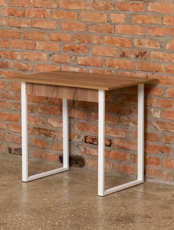 Обеденный стол Паку белый/амаретто