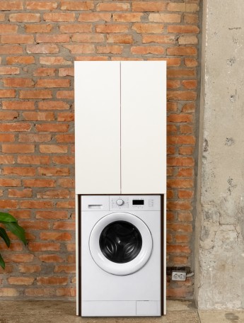 Шкаф над стиральной машиной напольный Гата белый