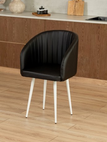 Стул Карибу экокожа белый/черный