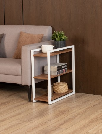 Столик придиванный приставной Ула белый/амаретто