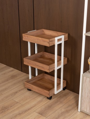 Тележка косметологическая на колесиках Ангара белый/амаретто