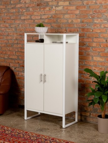 Шкаф с полками Геллес белый/белый