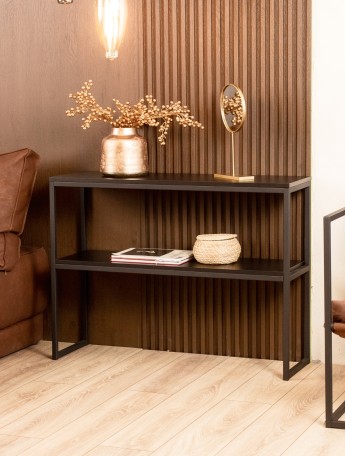 Туалетный консольный столик в стиле лофт Вакка черный/черный