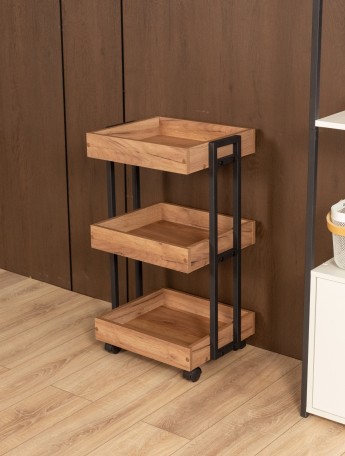 Тележка косметологическая на колесиках Ангара черный/амаретто