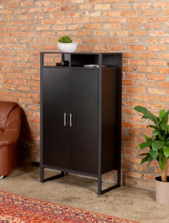 Шкаф с полками Геллес черный/черный