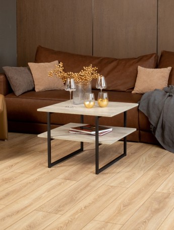 Журнальный столик для гостиной с полкой лофт Киву кашемир