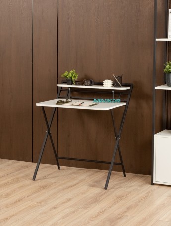 Стол складной письменный Симетo черный/белый