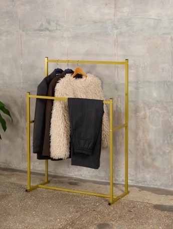 Вешалка напольная двойная Вела золотой