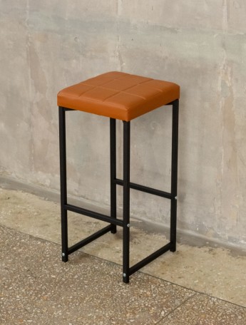 Барный стул табурет с мягким сиденьем Нио черный/коричневый