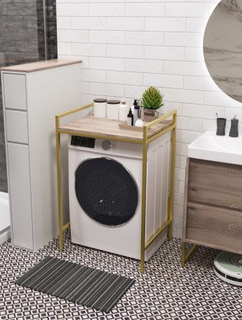 Стеллаж для стиральной сушильной машин Шексна золотой/кашемир