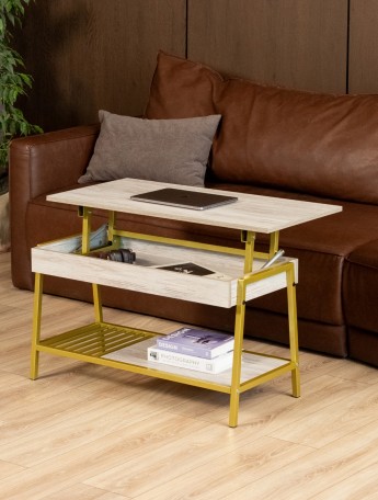 Журнальный стол-трансформер Шуда золотой/кашемир